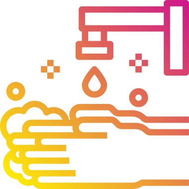 Elle yıkama simgesi vektör illüstrasyonu 