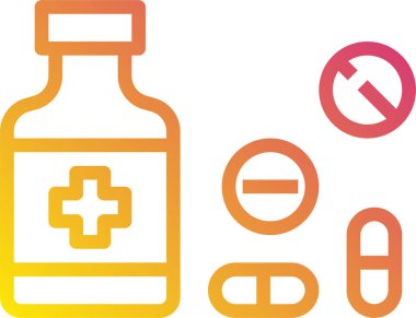 Beyaz arkaplanda uyuşturucu simgesi ve vektör illüstrasyonu  