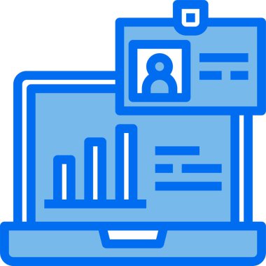 Grafik grafikli kimlik kartı ve dizüstü bilgisayarın vektör illüstrasyonu