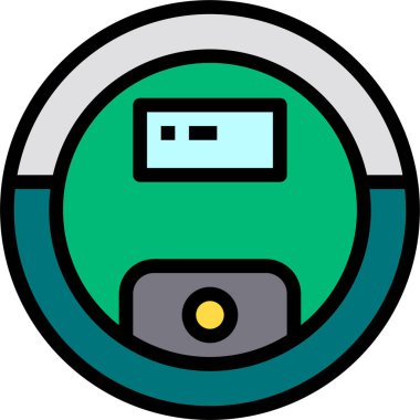 Robotik elektrikli süpürge basit vektör simgesi