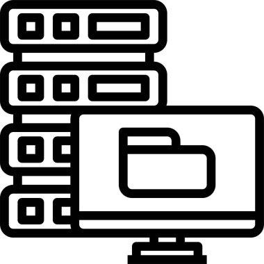 Bilgisayar sunucusunun minimalist vektör simgesi