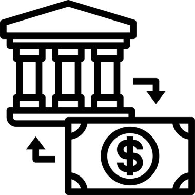 Para kavramının minimalist vektör simgesi 