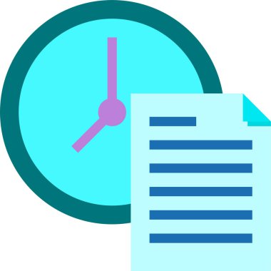 Saat simgesi, vektör illüstrasyonu 