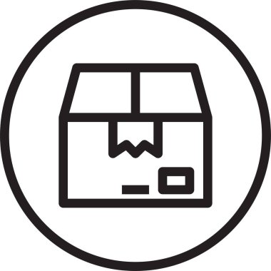 karton kutu düz simgesi, vektör illüstrasyonu