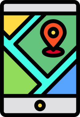 Harita simgesindeki iğne, beyaz arkaplanda izole edilmiş vektör illüstrasyonu  