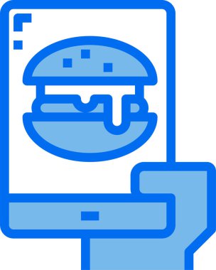 Hamburger yemek ikonu. Çevrimiçi gıda siparişi kavramı