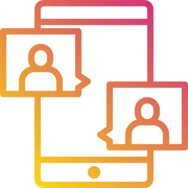 Modern tasarım minimalist vektör simgesi, akıllı telefondan sohbet