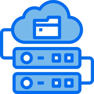 Bulut teknolojisi ikonu. Uzak servis düğmesinin vektör şablonu 
