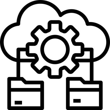 Bulut dişlisi verilerinin vektör illüstrasyon simgesi 