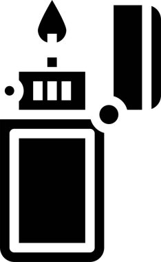 Alevli çakmağın minimalist vektör simgesi