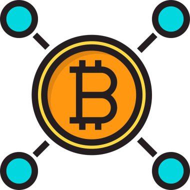 Kripto para birimi simgesi, bitcoin simgesi, madencilik simgesi