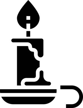 Mum yassı simgesi, vektör illüstrasyonu