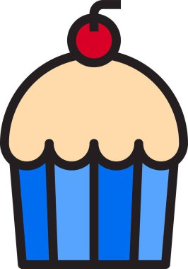 Modern tasarım minimalist vektör simgesi, cupcake