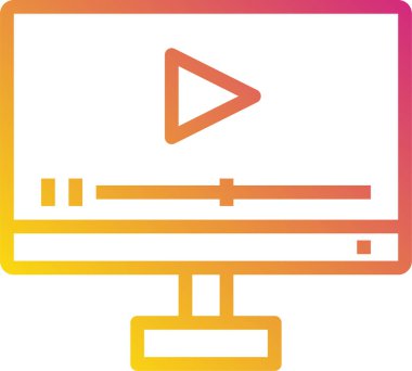 Bilgisayar Video Çalmanın minimalist vektör simgesi