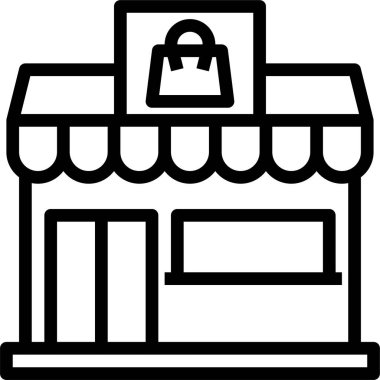 Dükkanın minimalist vektör simgesi, alışveriş kavramı 