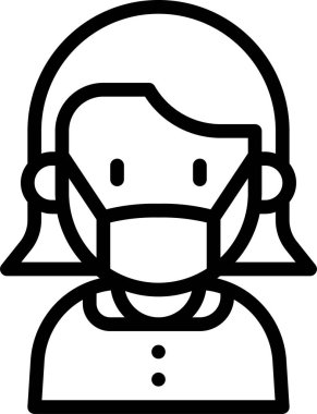 çocuk Avatar. Tıbbi maske takan çocuk