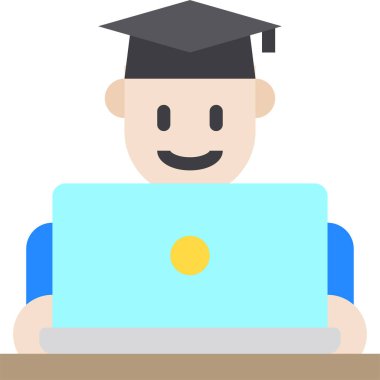 Mezuniyet simgesi, vektör illüstrasyonu