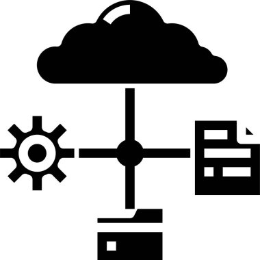 Bulut teknolojisi ikonu. Uzak servis düğmesinin vektör şablonu 