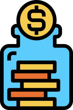 Sikke kaydetme konsepti düz simge, vektör illüstrasyonu 