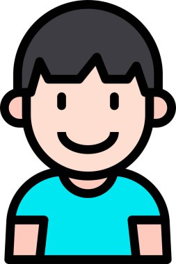 kullanıcı profili, çocuk avatarı, vektör illüstrasyonu 