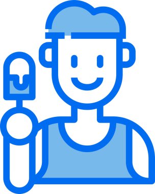 Soğuk tatlı yazının minimalist vektör simgesi