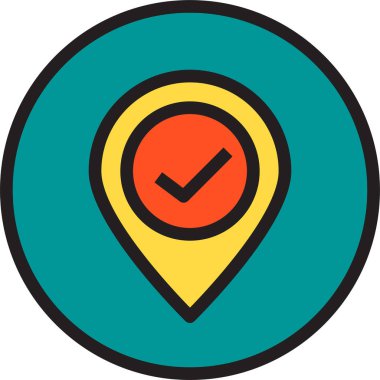 Pin konumunun minimalist vektör simgesi 