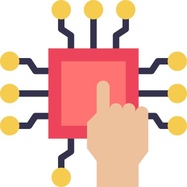 Dijital işlemci simgesi. Çip simgesi. Teknoloji simgesi