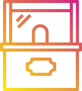 bilet simgesi ve vektör illüstrasyonu beyaz arkaplanda izole edildi  