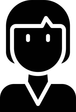 Kadın yüzünün vektör illüstrasyon simgesi 