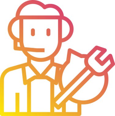 Teknik destek adamının vektör illüstrasyonu 