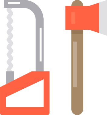 Oduncu araçlarının minimalist vektör simgesi