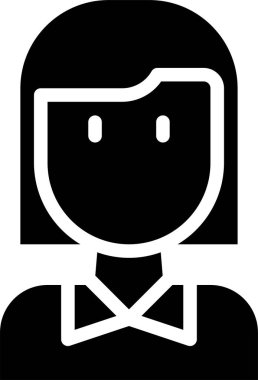 Kadın yüzünün vektör illüstrasyon simgesi 