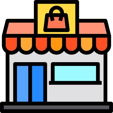 Dükkanın minimalist vektör simgesi, alışveriş kavramı 