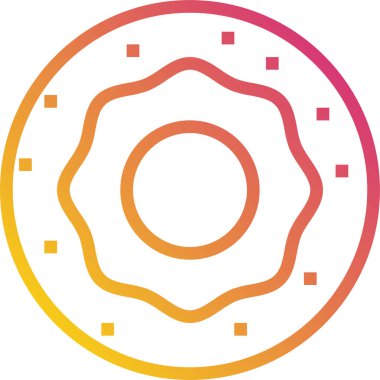 donut simgesi, vektör çizimi 