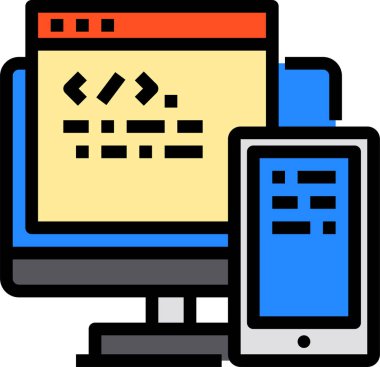 Programlama kodlamasının asgari vektör simgesi 