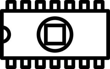 Dijital işlemci simgesi. Çip simgesi. Teknoloji simgesi