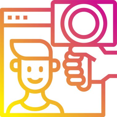 Etkilenen web sitesi simgesi, vektör illüstrasyonu