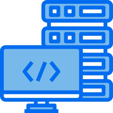Bilgisayar sunucusunun minimalist vektör simgesi