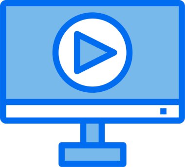 Bilgisayar Video Çalmanın minimalist vektör simgesi