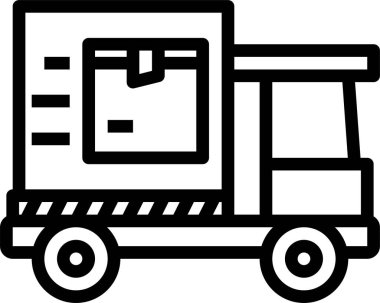 Yük kamyonunun minimalist vektör simgesi