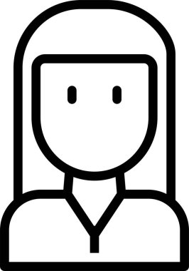 Kadın yüzünün vektör illüstrasyon simgesi 