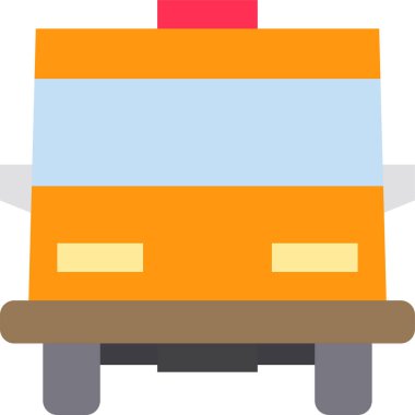 beyaz arkaplanda izole edilmiş bus simgesi ve vektör illüstrasyonu  