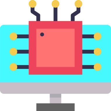 Dijital işlemci simgesi. Çip simgesi. Teknoloji simgesi