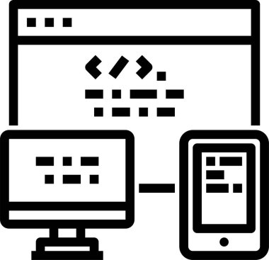 Programlama kodlamasının asgari vektör simgesi 