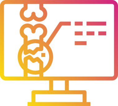 Kırık kemik ikonu, beyaz arkaplanda vektör çizimi  