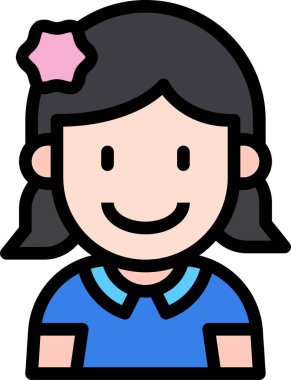 Tatlı kızın vektör çizimi 