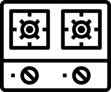 Mutfak sobası basit vektör simgesi