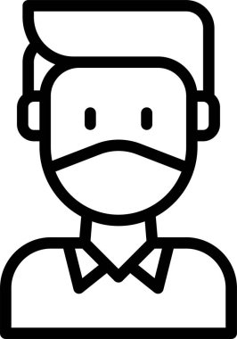 Maske tasarımı erkek avatarı, vektör illüstrasyonu  