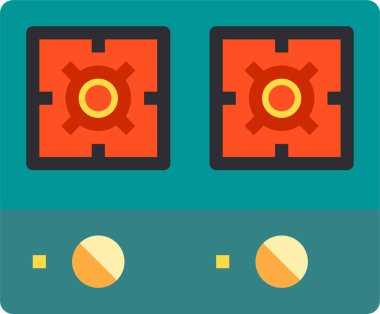 Mutfak sobası basit vektör simgesi