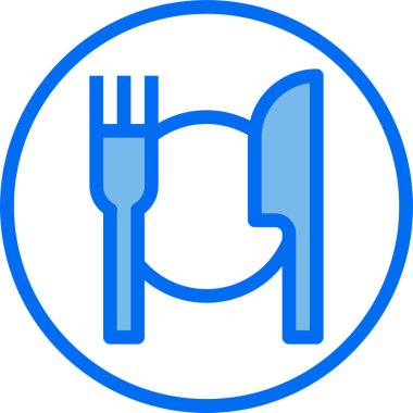 modern tasarım minimalist vektör simgesi, çatal bıçaklı tabak